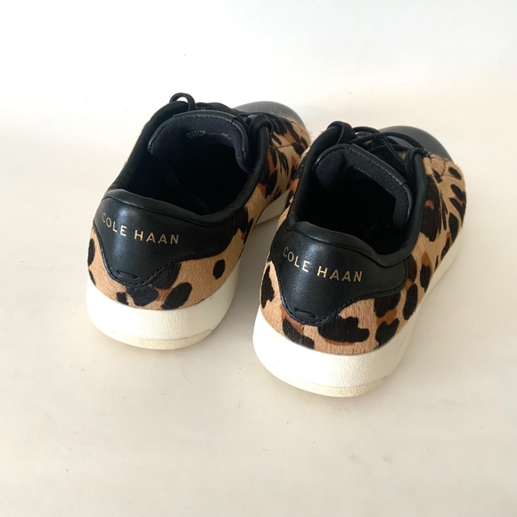 Cole Haan GrandPro tennis sneaker Lace Up Low-Top Leopard Cheetah Animal Print 8 - Picture 10 of 16